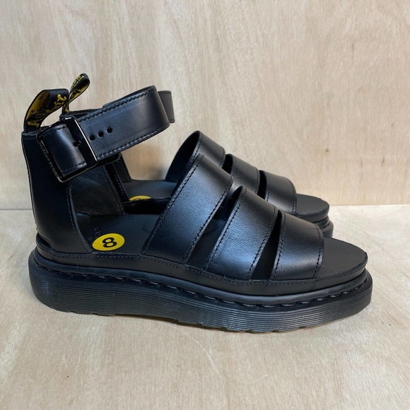 Dr Martens Sandals Womens Clarissa II Black Leather Punk Strappy Ankle Strap - Picture 3 of 9